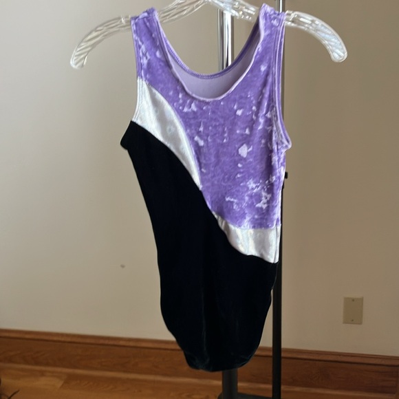 GK Purple, Silver and Black Gymnastics Leotard - Picture 3 of 5